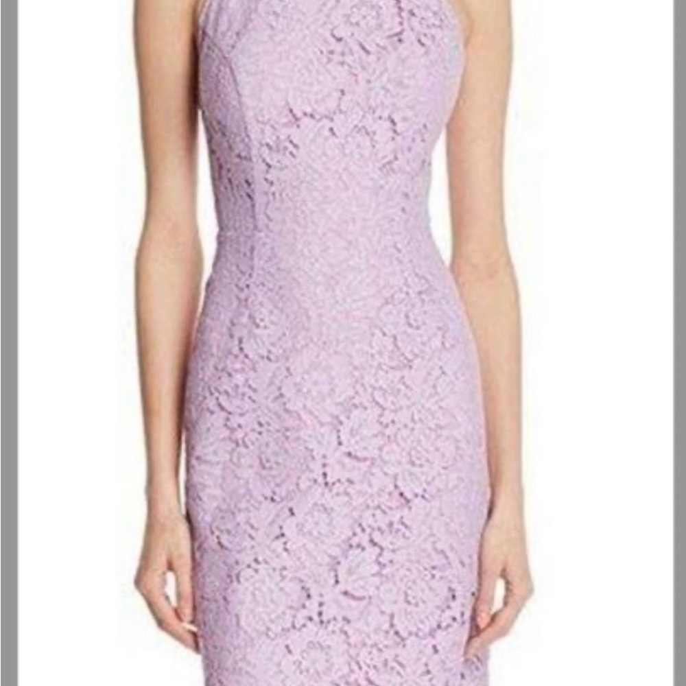 BB Dakota Lavender Lace Halter Midi Dress